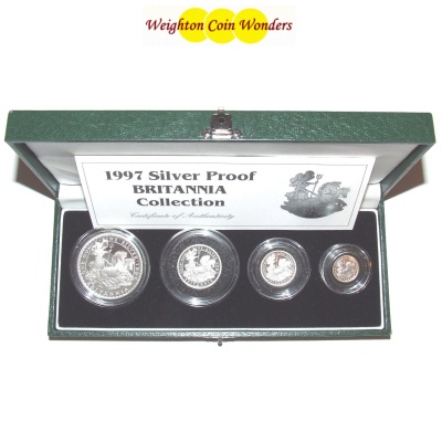 1997 Silver Proof BRITANNIA 4 Coin Set